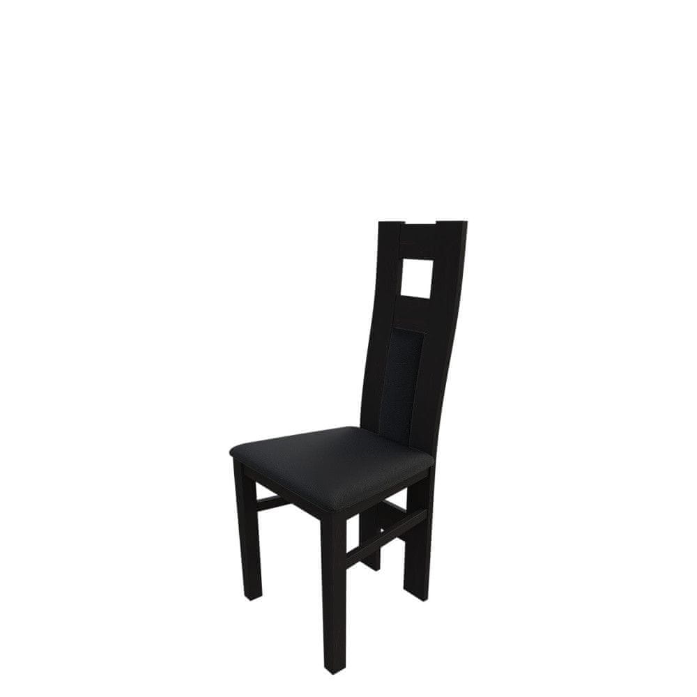 Veneti Jedálenská stolička MOVILE 20 - wenge / čierna ekokoža